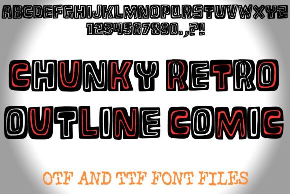 Chunky Retro Outline Comic: A Bold and Playful Typeface